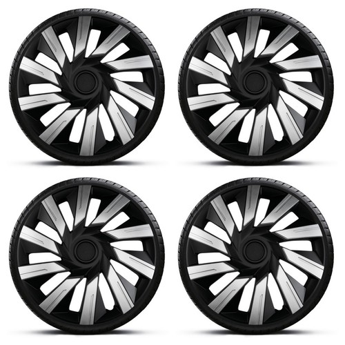 Wheel trims black silver - 14",