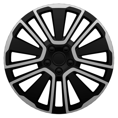 Wheel trims black silver - 14",